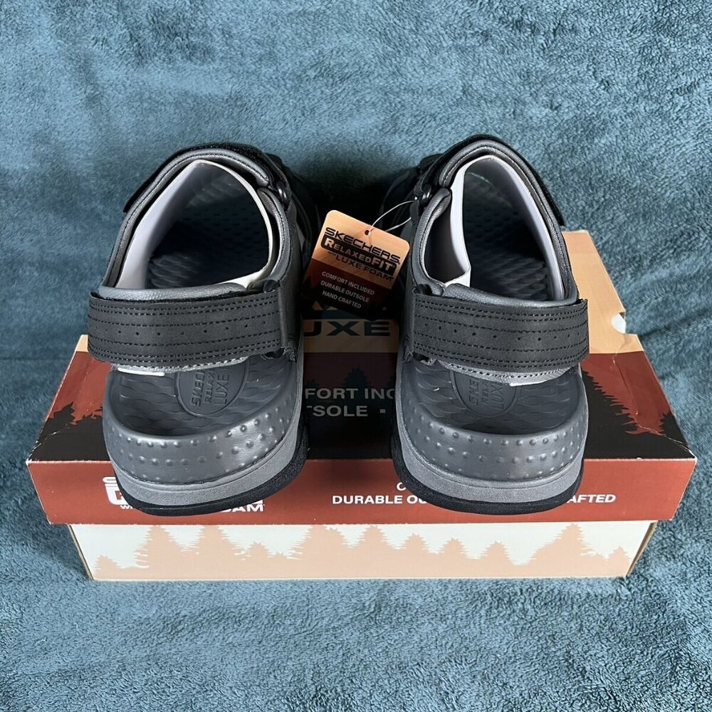Men's Skechers Tresmen Garo Sandal 204105-BLK Black Synthetic Size 13 New